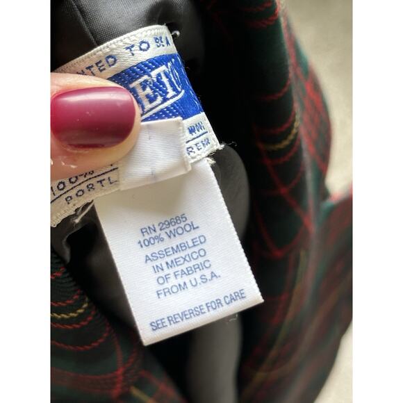 Pendleton Vtg Wool Women’s Blazer Plus Size 14 Red Tartan Plaid - Picture 14 of 14